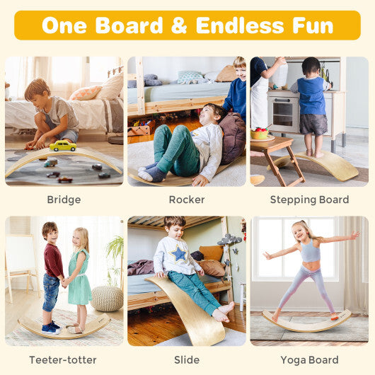 12 Inch Wobble Board for Balance Training-Natural W2B
