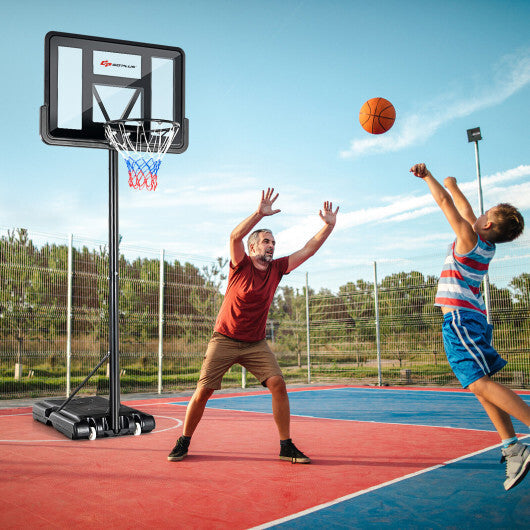 Adjustable Portable Basketball Hoop Stand with Shatterproof Backboard Wheels W2B