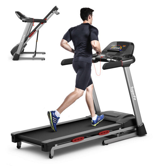 4.75 HP Folding Treadmill with Auto Incline and 20 Preset Programs-Black W2B