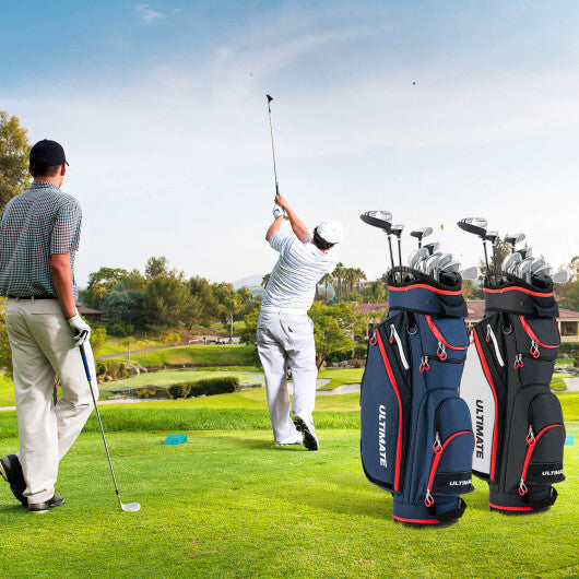 9.5 Inch Golf Cart Bag with 14 Way Dividers Top Organizer-Navy W2B