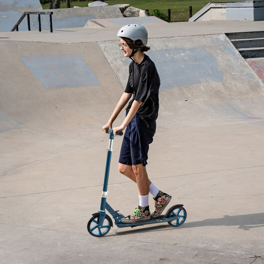 Folding Aluminum Alloy Scooter with 3 Adjustable Heights-Blue W2B