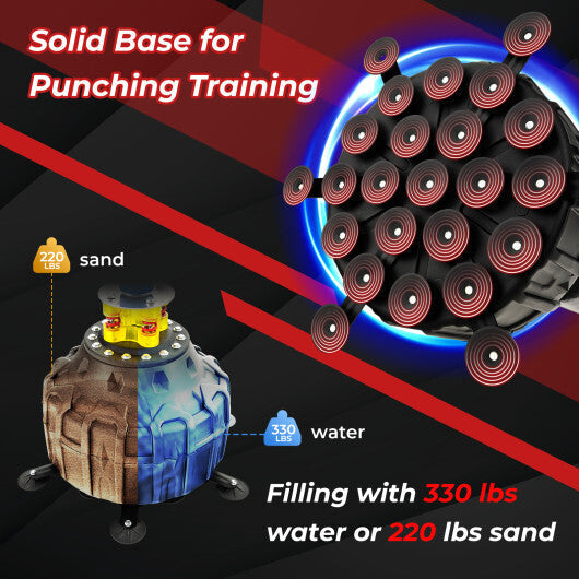 Freestanding Punching Bag 71 Inch Boxing Bag with 25 Suction Cups Gloves and Filling Base W2B
