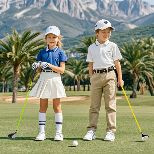 34 Inch 165CC Junior #3 Fairway Wood Golf Club with Fiberglass Shaft for Kids Ages 8-10-Yellow W2B