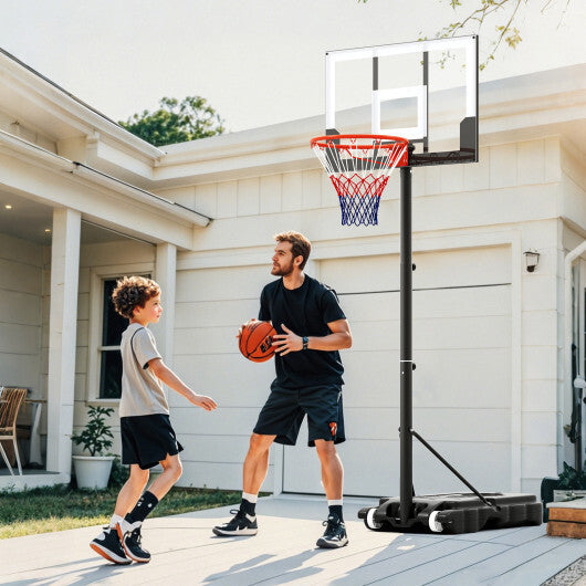 3.3-7 Feet Portable Adjustable Outdoor Kids Basketball Hoop Goal System-White W2B