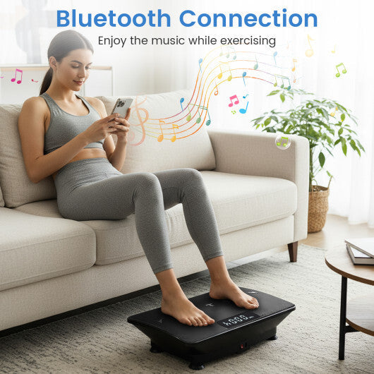 Vibration Plate Exercise Machine with Gravity Sensor for Home-Black W2B