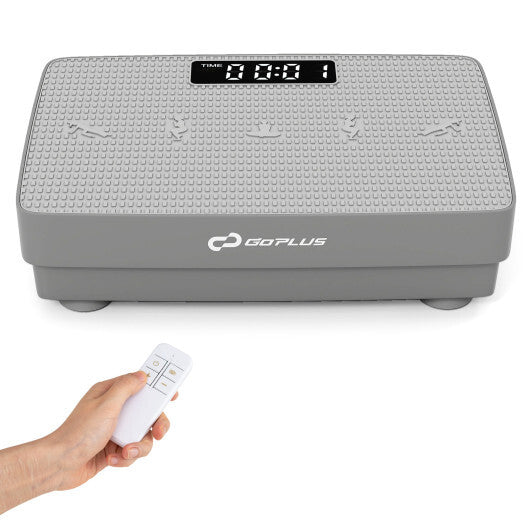 Vibration Plate Exercise Machine with Gravity Sensor and Remote Control for Home Gym-Gray