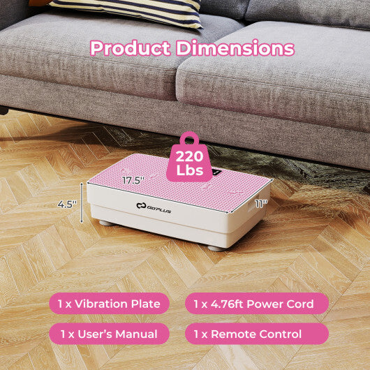 Vibration Plate Exercise Machine with Gravity Sensor and Remote Control for Home Gym-Gray