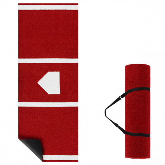 10 x 3.8 ft Baseball and Softball Hitting Mat with Home Plate-Green W2B