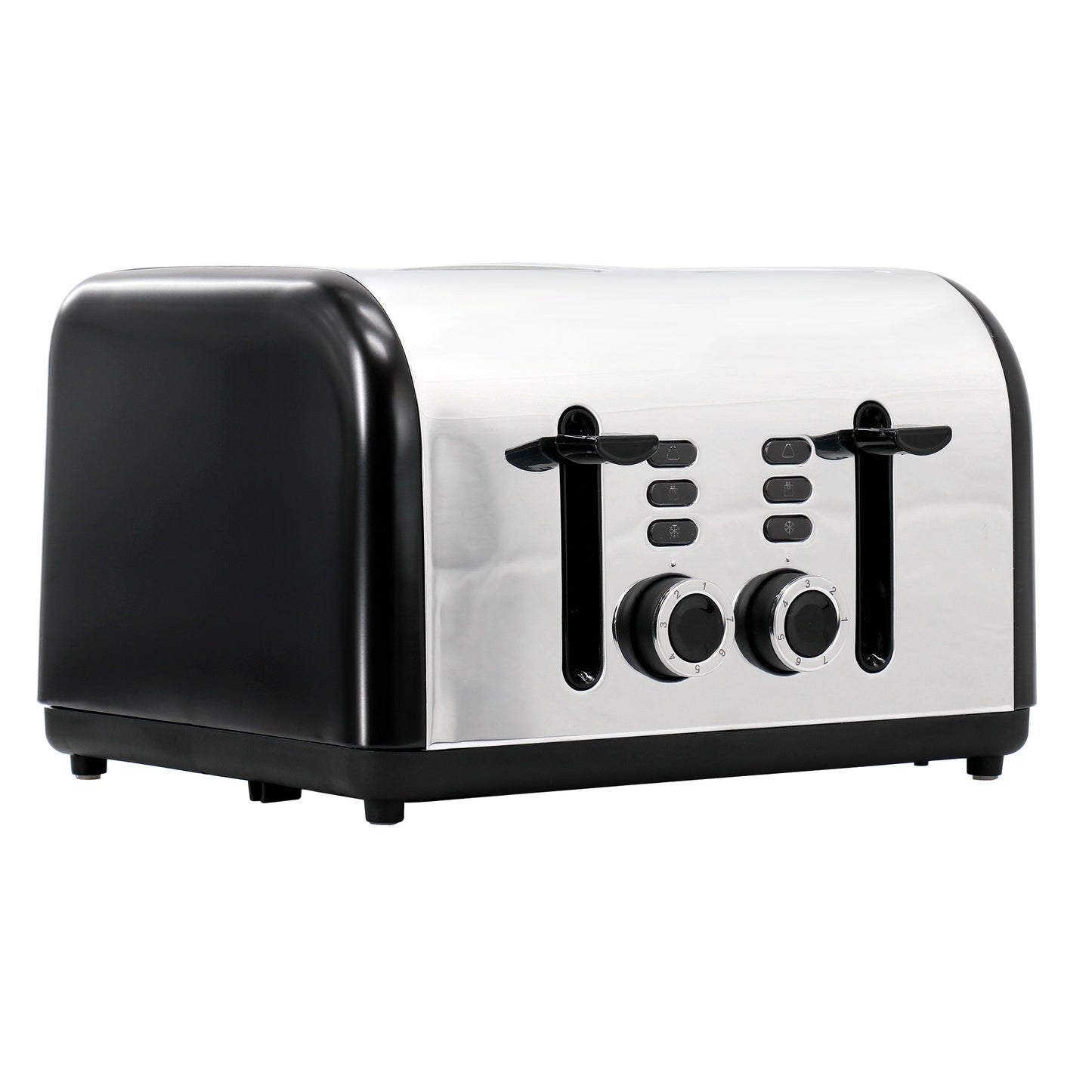 Redmond 4-Slice Wide Slot 1400W Stainless Steel Toaster in Black W2B