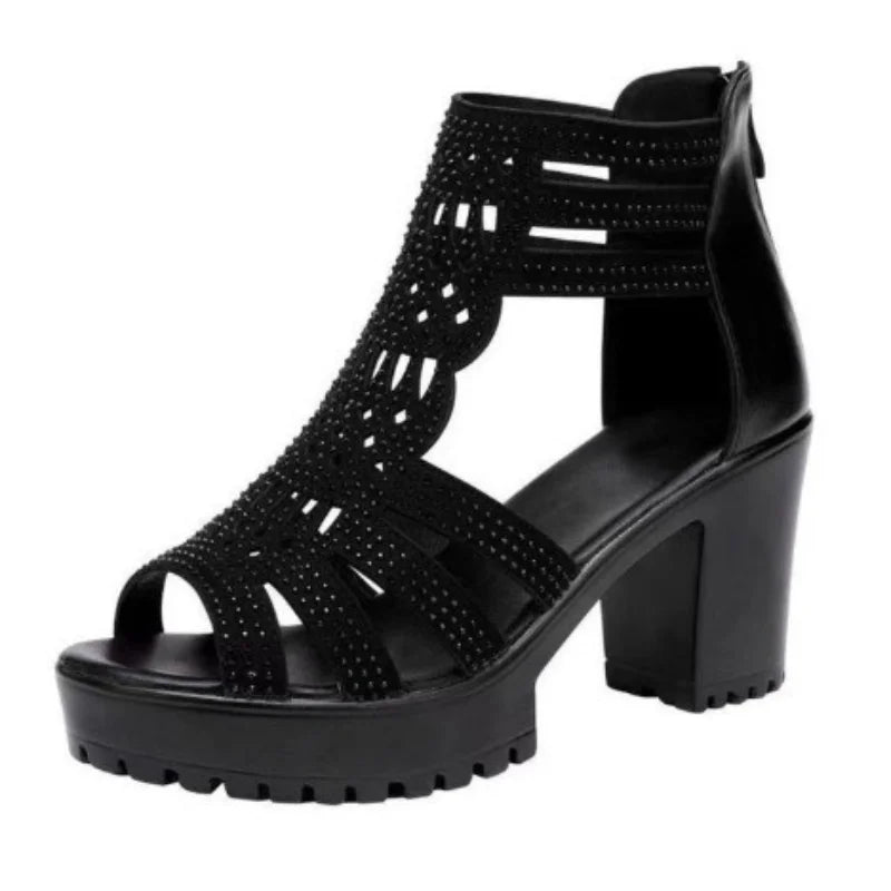 New Women's Fish Mouth Shoes Wedges Hollow Out Anti slip Sandals Ladies Casual Low Heel Sandals Fashion open toe Mujer Footwear LadyShow.Store