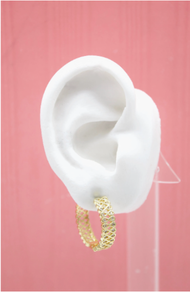 18K Gold Filled Designed Infinite Zirconia Huggies Earring MIA Jewelry