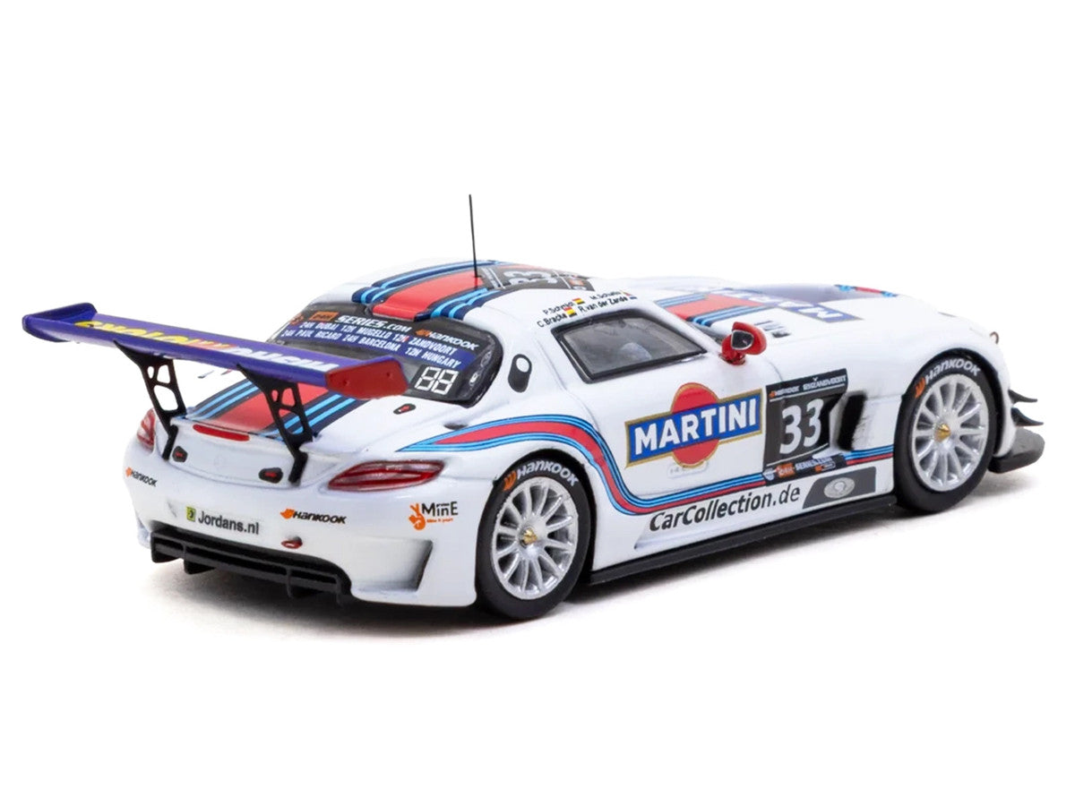 Mercedes-Benz SLS AMG GT3 #33 Mirco Schultis - Renger van der Zande - Christian Bracke - Peter Schmidt "Martini Racing" Winner "12H of Zandvoort" (2014) "Hobby64" Series 1/64 Diecast Model Car by Tarmac Works Tarmac Works