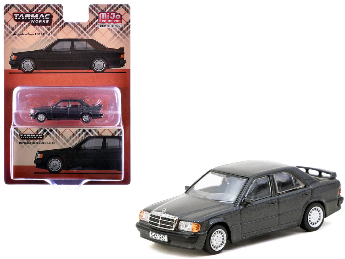 Mercedes-Benz 190 E 2.3-16 Blue-Black Metallic "Global64" Series 1/64 Diecast Model Car by Tarmac Works-2