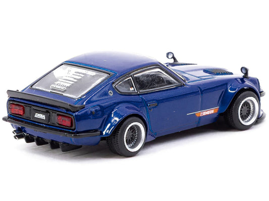 Nissan Fairlady Z S30 Widebody RHD (Right Hand Drive) "Designed by Jon Sibal" Blue Metallic "Global64" Series 1/64 Diecast Model Car by Tarmac Works Tarmac Works