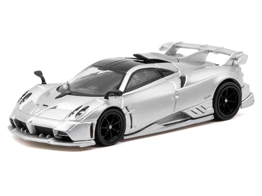 Pagani Imola Matt Silver Metallic with Black Top "Global64" Series 1/64 Diecast Model Car by Tarmac Works Tarmac Works