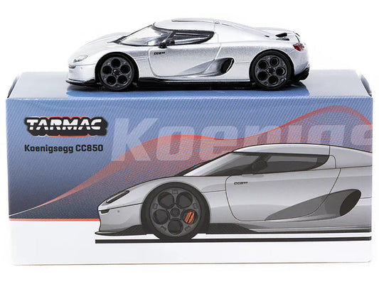 Koenigsegg CC850 Silver Metallic "Global64" Series 1/64 Diecast Model by Tarmac Works Tarmac Works