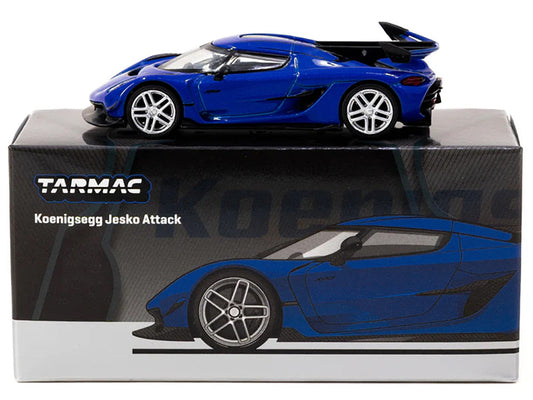 Koenigsegg Jesko Attack Blue Metallic "Global64" Series 1/64 Diecast Model by Tarmac Works Tarmac Works