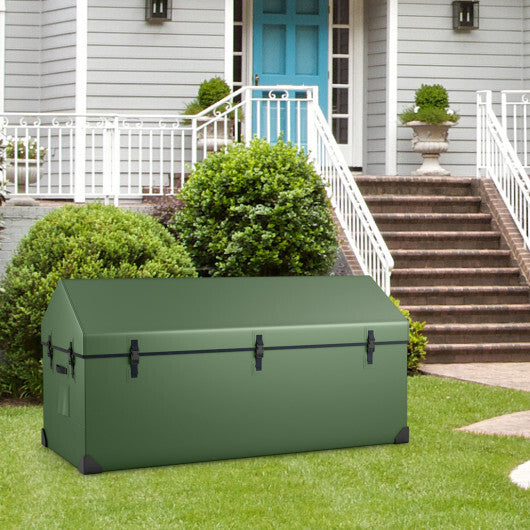 Waterproof Outdoor Storage Box with Ventilated Window Adjustable Snap-Green