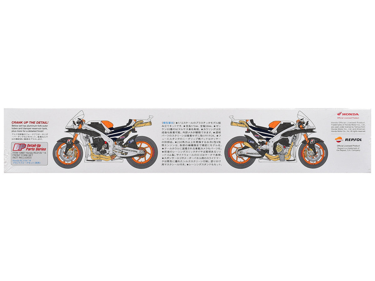 Model Kit Honda RC213V Motorcycle #93 Marc Marquez "Repsol Honda" Winner "Moto GP Championship" (2014) 1/12 Scale Model by Tamiya Tamiya
