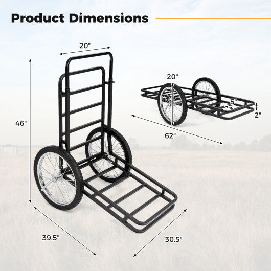 Double-Layer Deer Cart with 20 Inch Rubber Wheels W2B