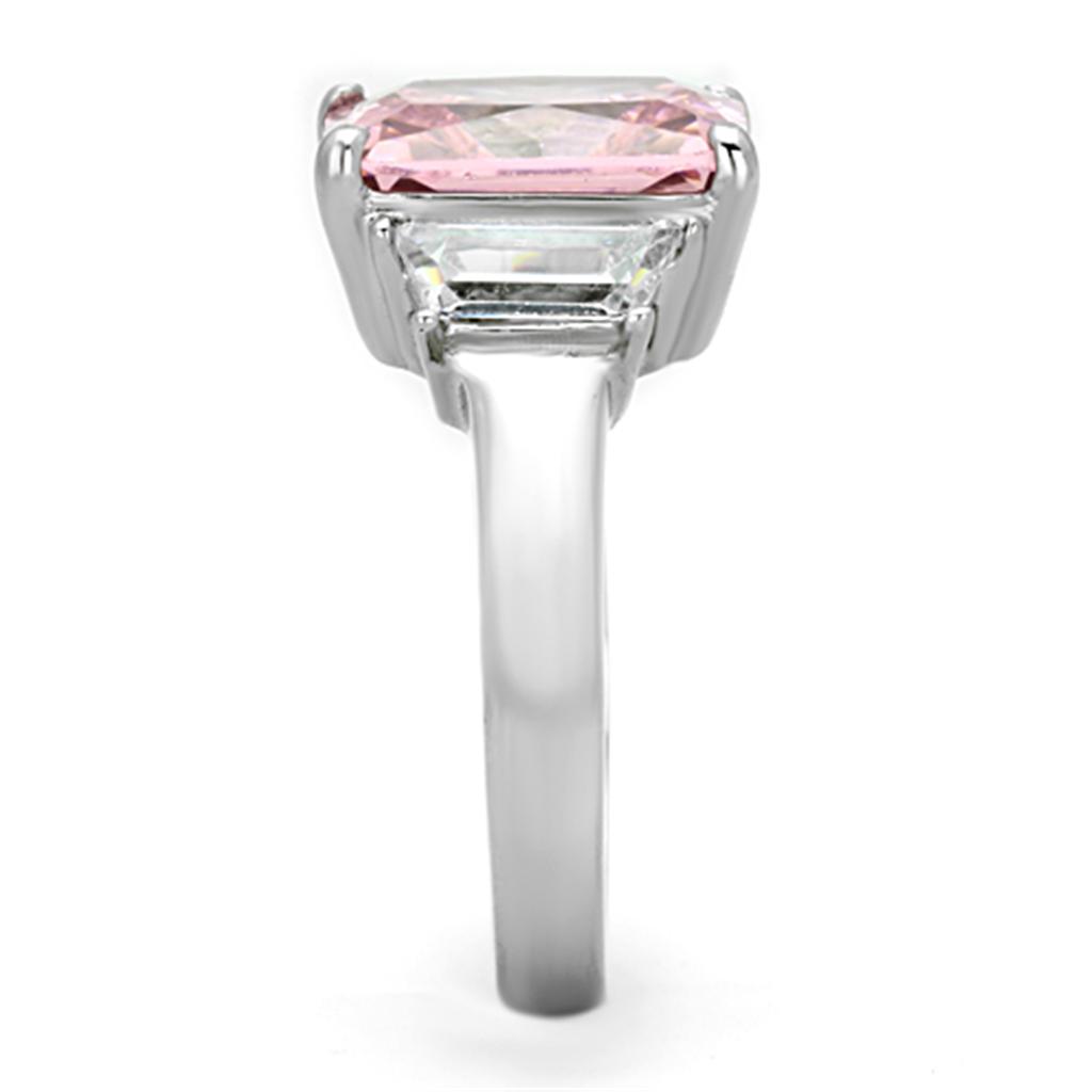TK1224 - High polished (no plating) Stainless Steel Ring with AAA Grade CZ in Rose-3