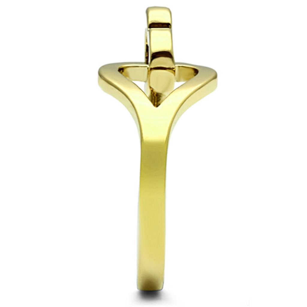 TK1382 - IP Gold(Ion Plating) Stainless Steel Ring with No Stone-3