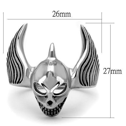 TK1599 - High polished (no plating) Stainless Steel Ring with Epoxy in Jet Alamode