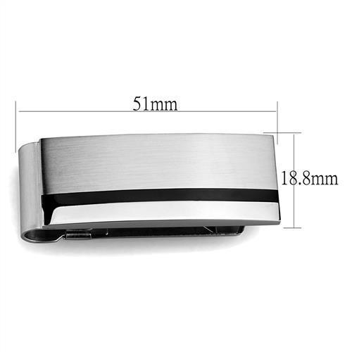 TK2075 - High polished (no plating) Stainless Steel Money clip with No Stone-1