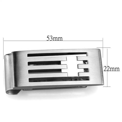 TK2083 - High polished (no plating) Stainless Steel Money clip with No Stone-1