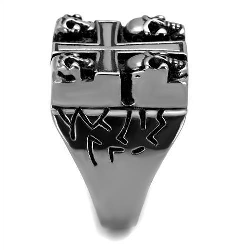 TK2316 - High polished (no plating) Stainless Steel Ring with Epoxy in Jet-3