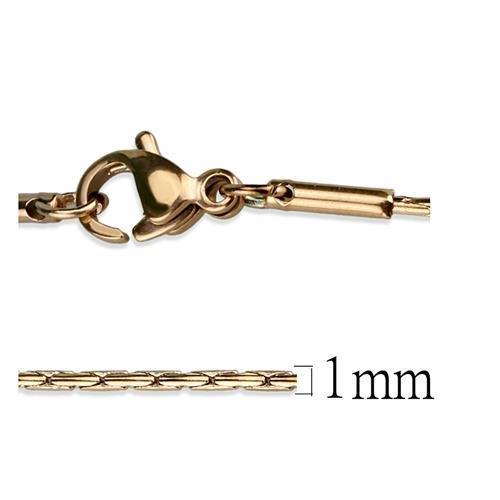 TK2437R - IP Rose Gold(Ion Plating) Stainless Steel Chain with No Stone Alamode