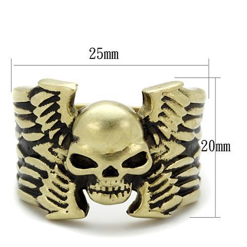 TK2445 - IP Antique Copper Stainless Steel Ring with Epoxy in Jet-1