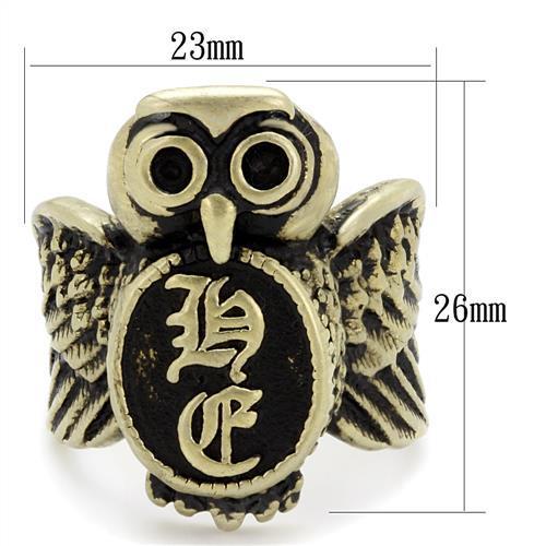 TK2465 - IP Antique Copper Stainless Steel Ring with Epoxy in Jet-1