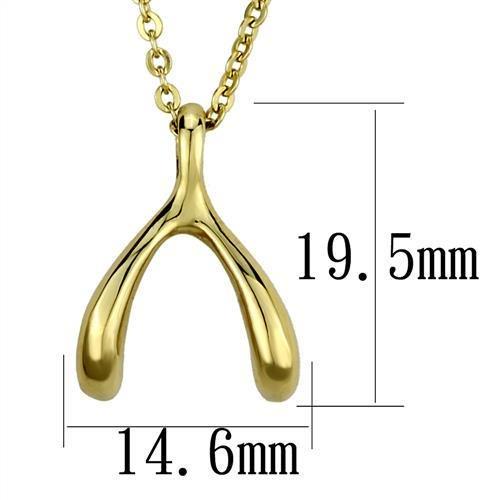 TK2528 - IP Gold(Ion Plating) Stainless Steel Chain Pendant with No Stone Alamode