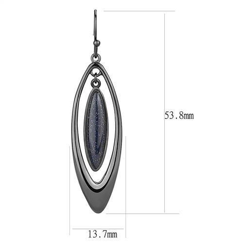 TK2577 - IP Light Black (IP Gun) Stainless Steel Earrings with Blue Sand in Montana-1