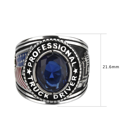 TK30320 - Trucker Ring in Montana Blue Alamode