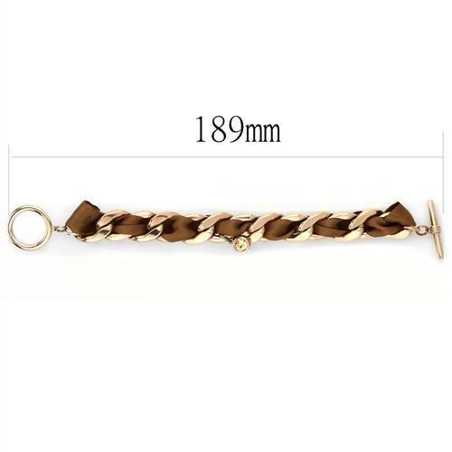 TK3066 - IP Rose Gold(Ion Plating) Stainless Steel Bracelet with Top Grade Crystal in Light Peach-1