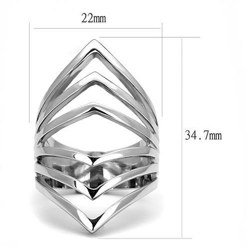 TK3144 - High polished (no plating) Stainless Steel Ring with No Stone Alamode