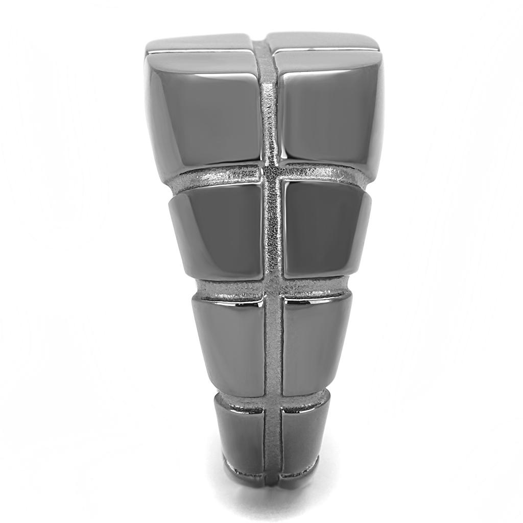 TK3273 - IP Light Black (IP Gun) Stainless Steel Ring with No Stone-3