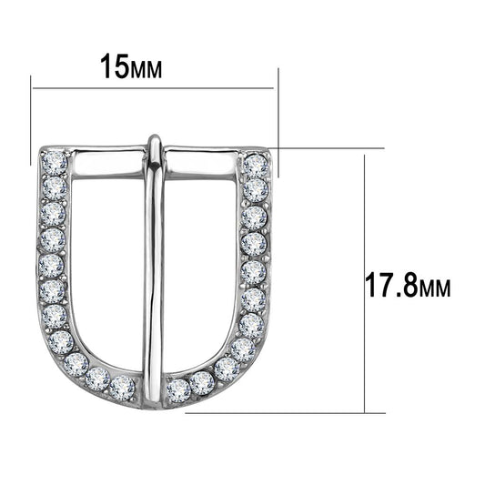 TK3489 - High polished (no plating) Stainless Steel Earrings with Top Grade Crystal in Clear-1