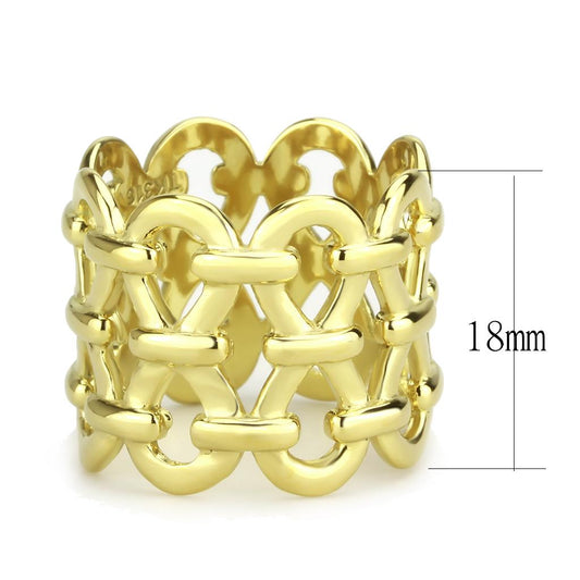 TK3716 - IP Gold(Ion Plating) Stainless Steel Ring with No Stone Alamode