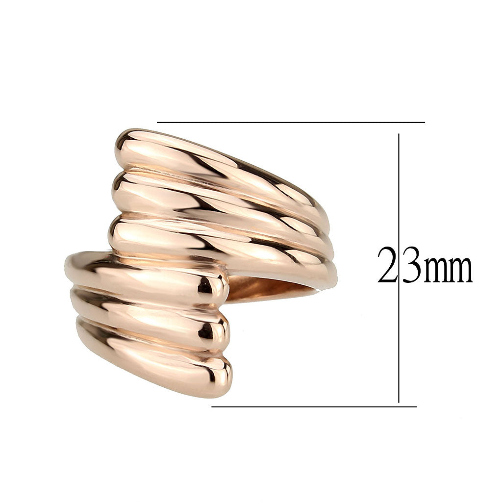 TK3800 - IP Rose Gold(Ion Plating) Stainless Steel Ring with NoStone in No Stone Alamode