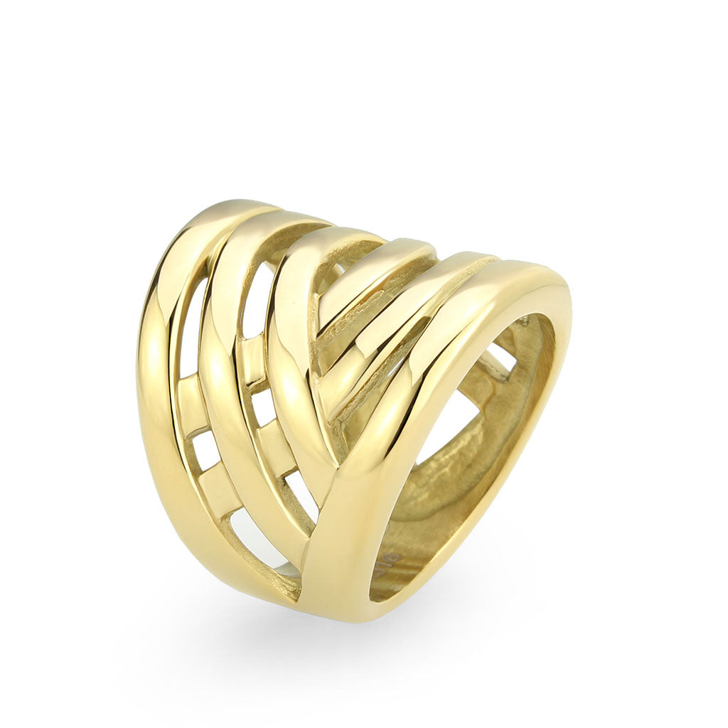 TK3885 - IP Gold(Ion Plating) Stainless Steel Ring with NoStone in No Stone Alamode