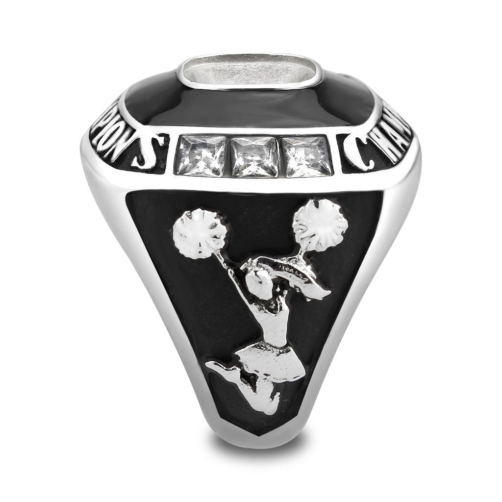 TK3946 - High polished (no plating) Stainless Steel Ring with AAA Grade CZ in Clear Alamode