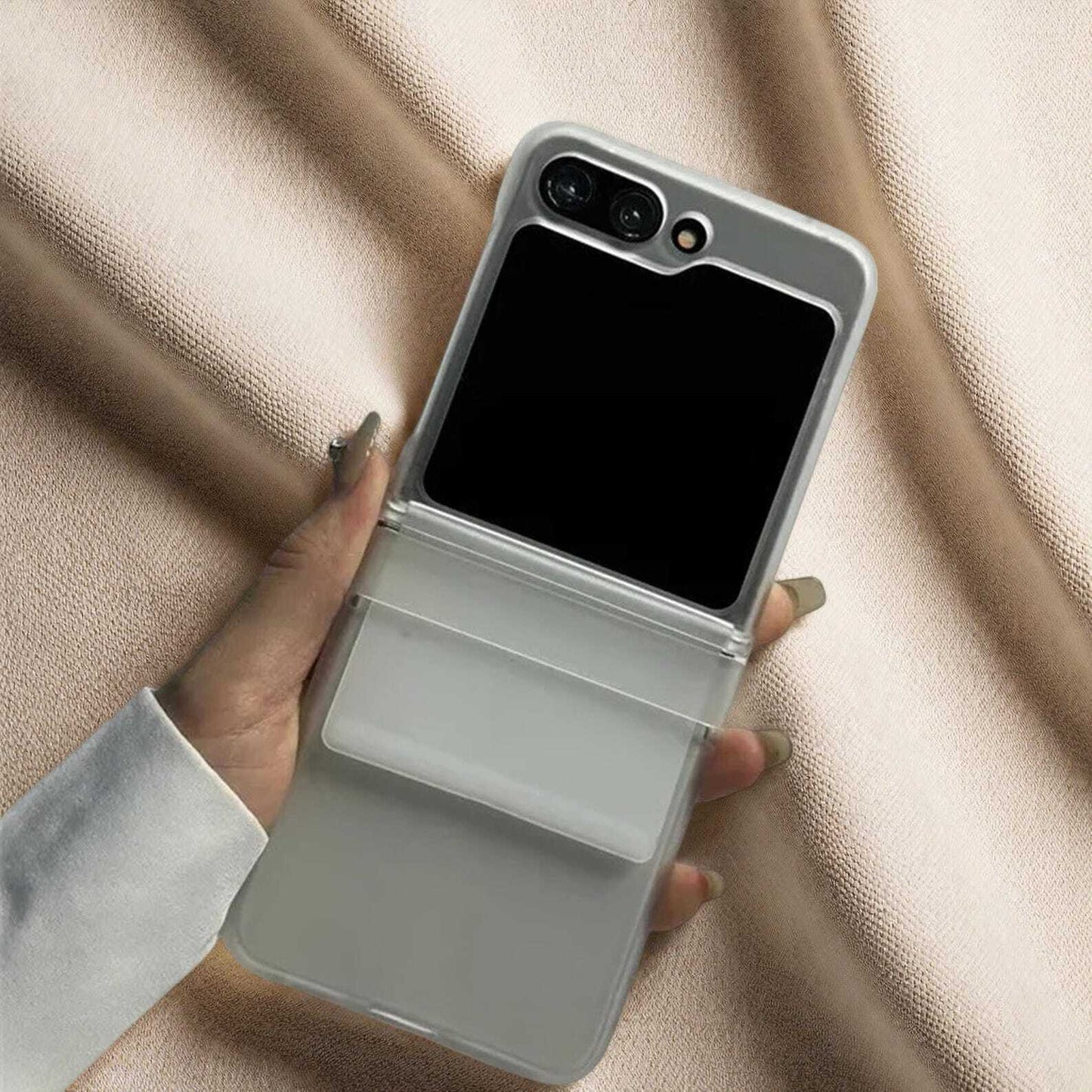 Luxury Silicone Strap Case for Samsung Z Flip 3 4 5 6 | Shockproof Hinge Protection Folding Hard Cover with Elastic Grip W2B