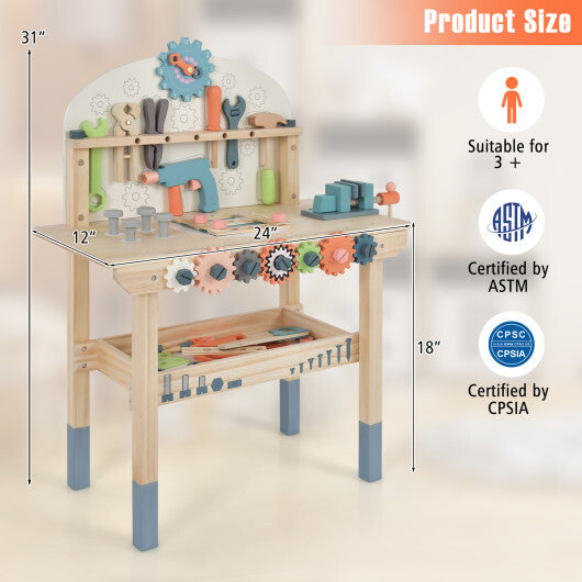 Kids Play Tool Workbench with Realistic Accessories W2B