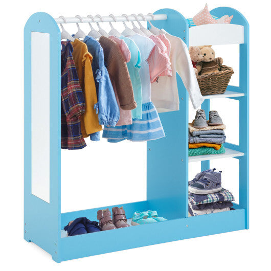 Kids Dress Up Storage with Mirror-White