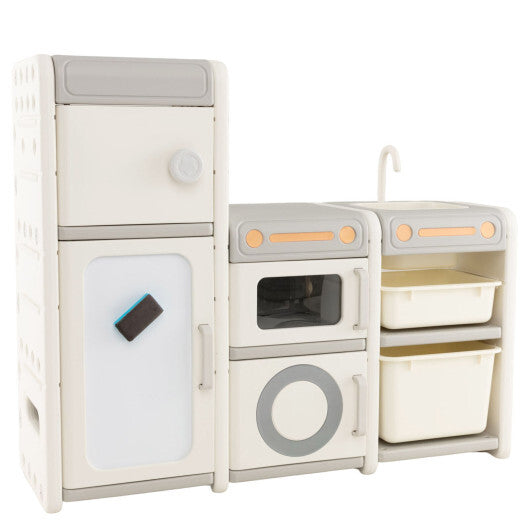 Multipurpose Toy Chest and Bookshelf with Magnetic Whiteboard-Gray W2B