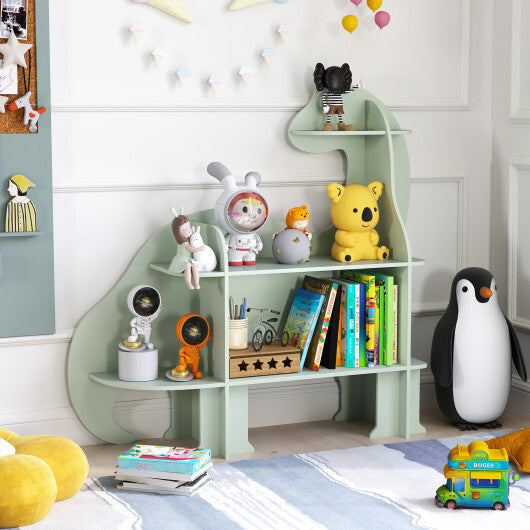 3-Tier Dinosaur Kids Bookshelf for Children-Green W2B