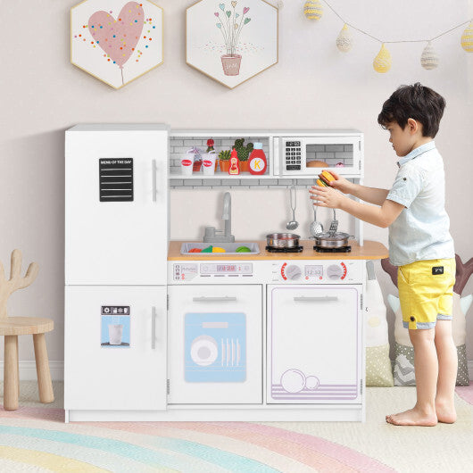 Toddler Pretend Play Kitchen Toy with Stove for 3+ Boys and Girls-White W2B